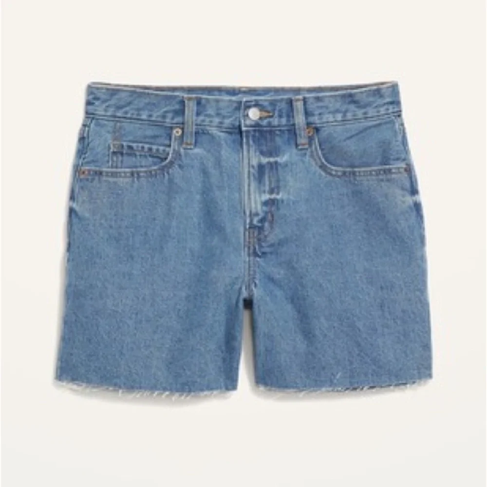 Old Navy High-Rise Slouchy Straight Jean Shorts Relaxed Fit - Picture 1 of 3